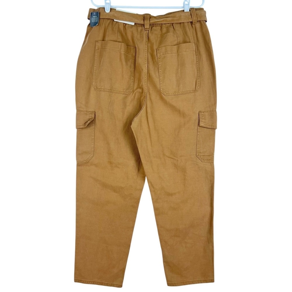 a.n.a. Women's Highest Rise Tapered Royal Brown Belted Cargo Pants Size 16 NWT - Picture 2 of 11